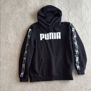 Puma Black Sweatshirt with Hood and Logo